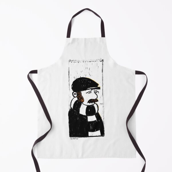 Item preview, Classic Football Fan Illustration | Footy Terrace Supporter | Black & White Scarf designed and sold by GWARTGB.