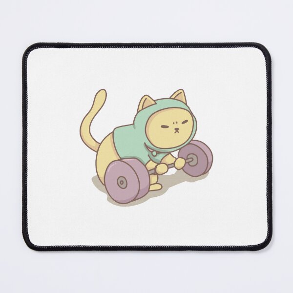 Item preview, Strong Cat Training Funny Kawaii Gym Barbell Design designed and sold by bouncycatart.