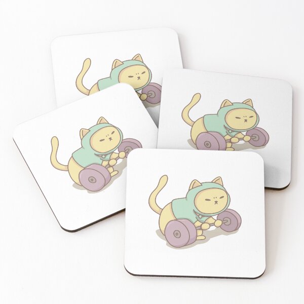 Item preview, Strong Cat Training Funny Kawaii Gym Barbell Design designed and sold by bouncycatart.