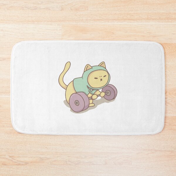 Item preview, Strong Cat Training Funny Kawaii Gym Barbell Design designed and sold by bouncycatart.