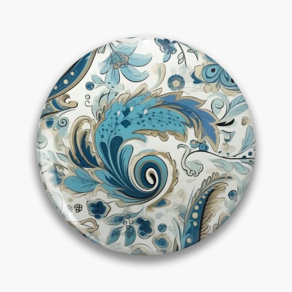 Artikelvorschau, Blue & Gold Paisley Pattern entworfen und verkauft von BackTWO.
