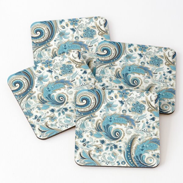 Artikelvorschau, Blue & Gold Paisley Pattern entworfen und verkauft von BackTWO.