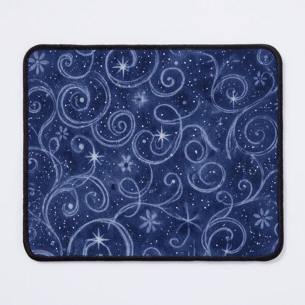 Item preview, Deep Navy Celestial Swirls - Midnight Starry Night Pattern Art designed and sold by BrontesWhimsyStore.