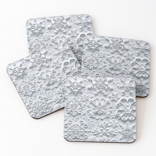 Item preview, Elegant White Embossed Snowflakes designed and sold by BackTWO.