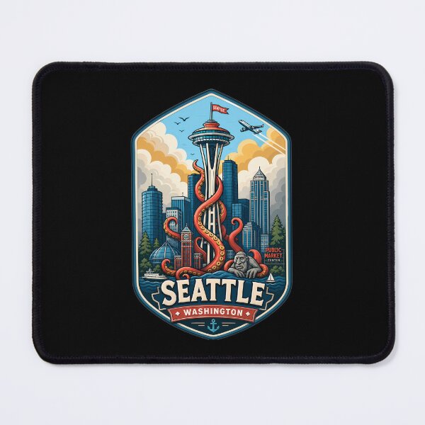 Item preview,  Seattle Space Needle Kraken Diamond Cityscape designed and sold by FrontierCosmic.