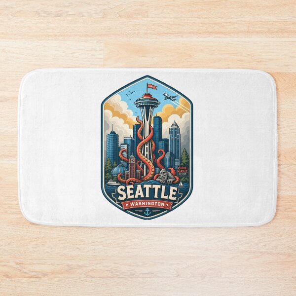 Item preview,  Seattle Space Needle Kraken Diamond Cityscape designed and sold by FrontierCosmic.