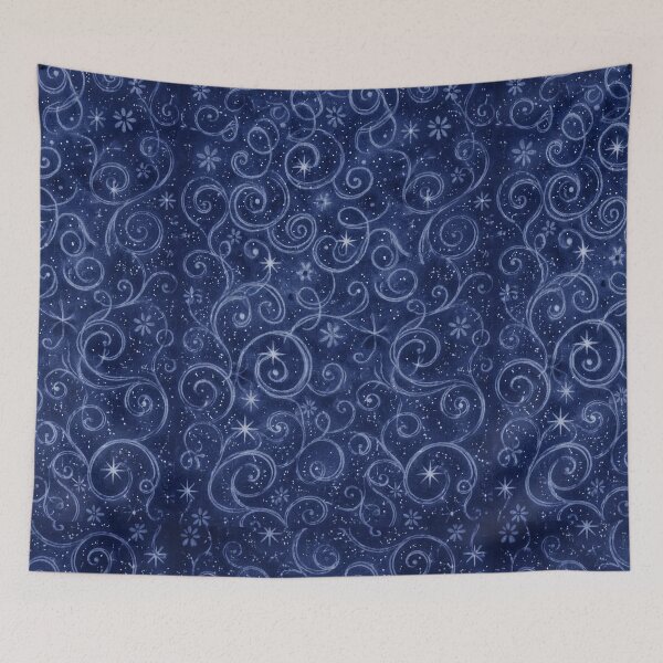 Item preview, Deep Navy Celestial Swirls - Midnight Starry Night Pattern Art designed and sold by BrontesWhimsyStore.