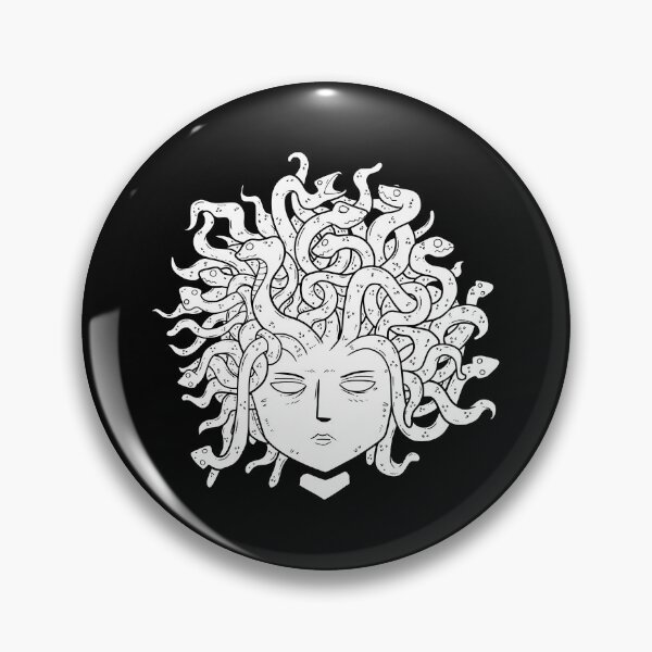 Item preview, Black and white Medusa Head Doodle Carricature HandDrawn designed and sold by draxozart.