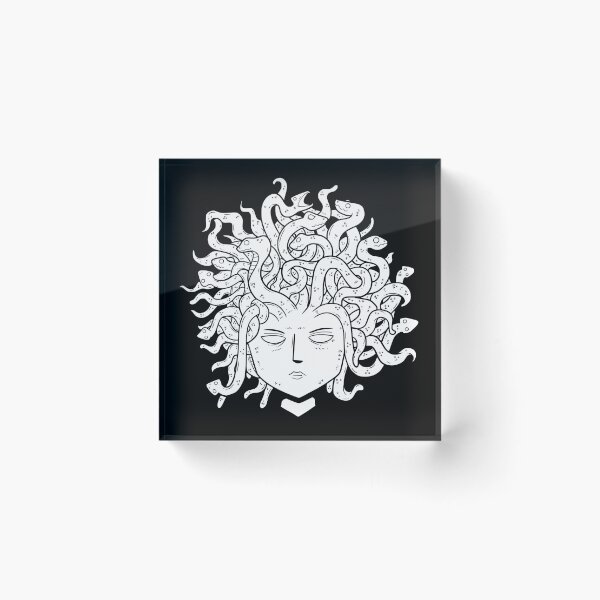 Item preview, Black and white Medusa Head Doodle Carricature HandDrawn designed and sold by draxozart.