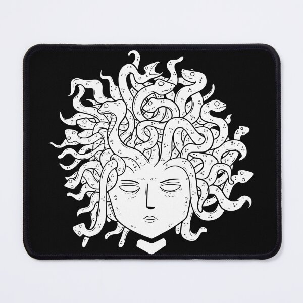 Item preview, Black and white Medusa Head Doodle Carricature HandDrawn designed and sold by draxozart.