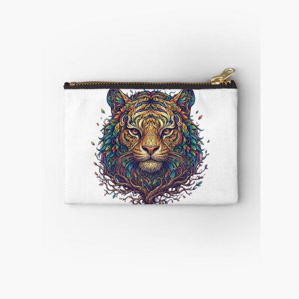 Item preview, Vibrant Botanical Tiger Face Colorful Floral Nature Art designed and sold by KTD28_SHOP.