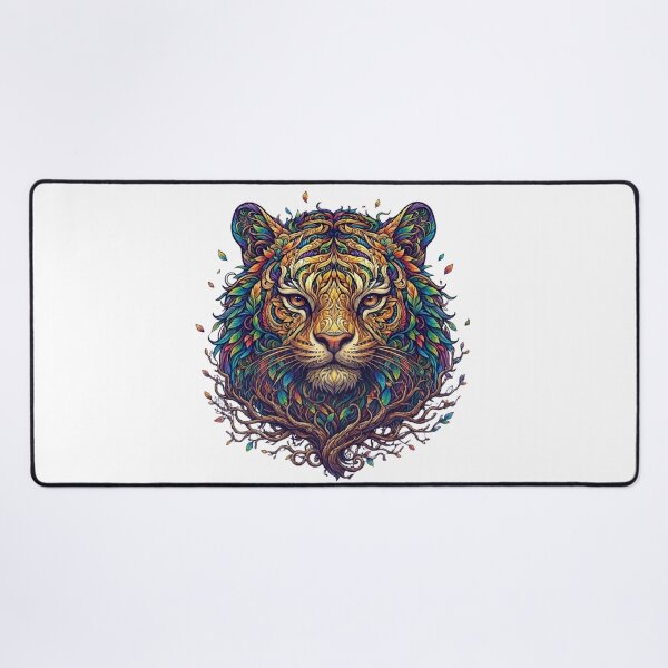 Item preview, Vibrant Botanical Tiger Face Colorful Floral Nature Art designed and sold by KTD28_SHOP.