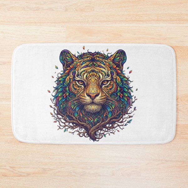 Item preview, Vibrant Botanical Tiger Face Colorful Floral Nature Art designed and sold by KTD28_SHOP.