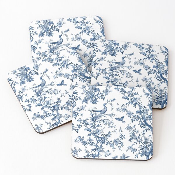 Artikelvorschau, Blue & White Chinoiserie Bird Toile entworfen und verkauft von BackTWO.