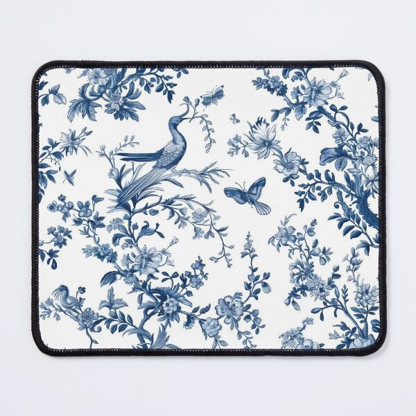 Item preview, Blue & White Chinoiserie Bird Toile designed and sold by BackTWO.
