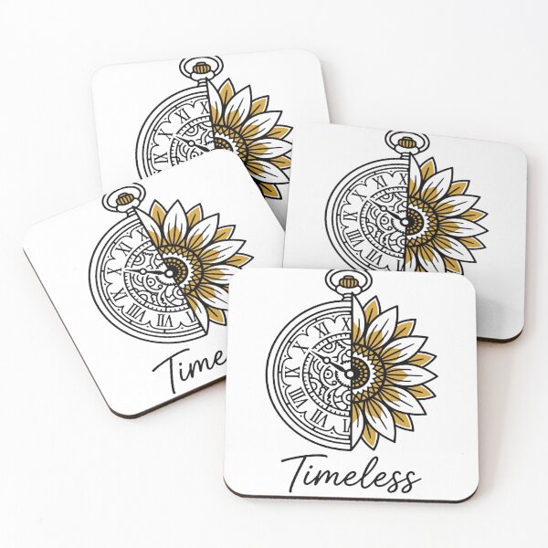 Item preview, Boho Art - Timeless Pocket Watch Sunflower Line Art designed and sold by Dzblack.