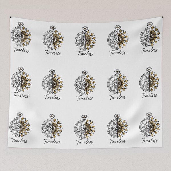 Item preview, Boho Art - Timeless Pocket Watch Sunflower Line Art designed and sold by Dzblack.