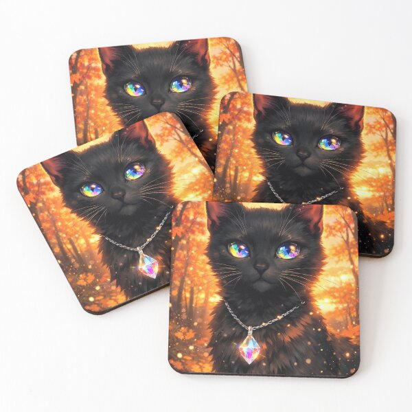Item preview, Black cat wearing pendant  designed and sold by Helmy Dream.