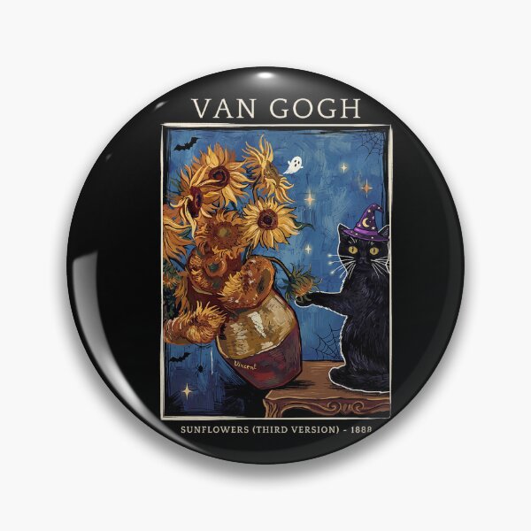 Item preview, Halloween Black Cat Sunflower Painting Parody designed and sold by VioletNance.