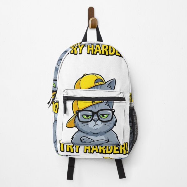 Item preview, Try Harder Grumpy Boss Cat designed and sold by WearTheVibe Store.