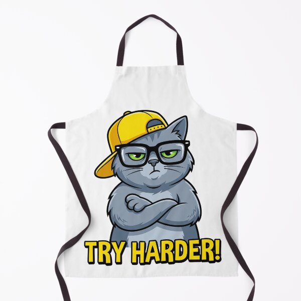 Item preview, Try Harder Grumpy Boss Cat designed and sold by WearTheVibe Store.