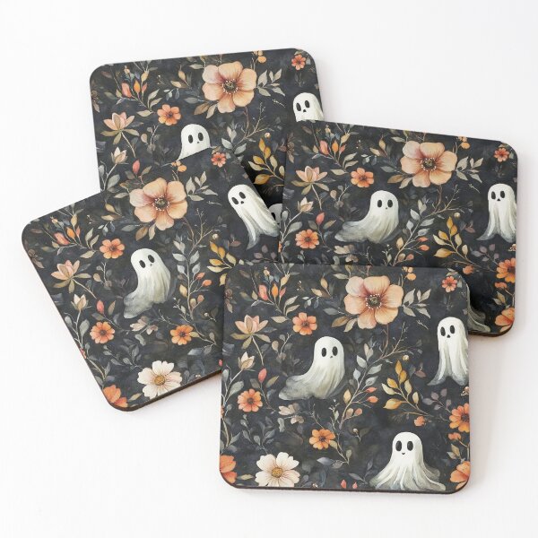 Artikelvorschau, Floral Ghosts Dark Halloween Pattern entworfen und verkauft von BackTWO.
