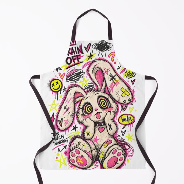 Item preview, Brain Off – Chaotic Y2K Plushie Bunny Design designed and sold by @SHINTOSARTSTORE.
