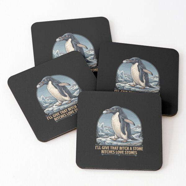 Item preview, I'll Give That Bitch A Stone Funny Penguin Meme designed and sold by QLShop.