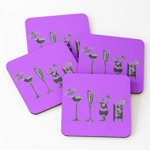 Item preview, Beach House Cocktails Black Purple designed and sold by ChristinasMess.