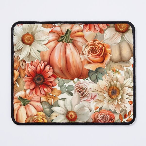 Artikelvorschau, Pumpkin & Floral Bouquet Autumn Pattern entworfen und verkauft von BackTWO.