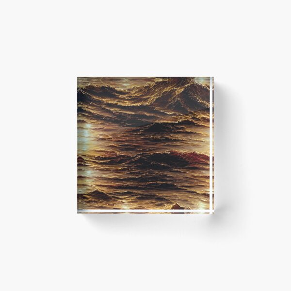 Item preview, Fiery Golden Ocean Waves Pattern designed and sold by BackTWO.