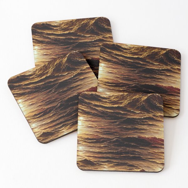 Item preview, Fiery Golden Ocean Waves Pattern designed and sold by BackTWO.