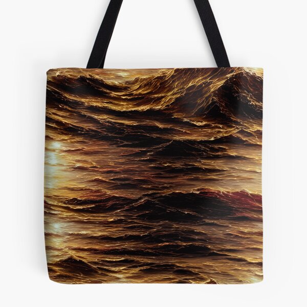 Item preview, Fiery Golden Ocean Waves Pattern designed and sold by BackTWO.