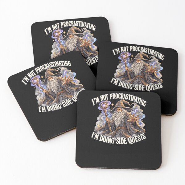 Item preview, Funny Not Procrastinating Side Quests Wizard Gamer Fantasy Art designed and sold by elderberry.