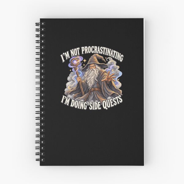 Item preview, Funny Not Procrastinating Side Quests Wizard Gamer Fantasy Art designed and sold by elderberry.