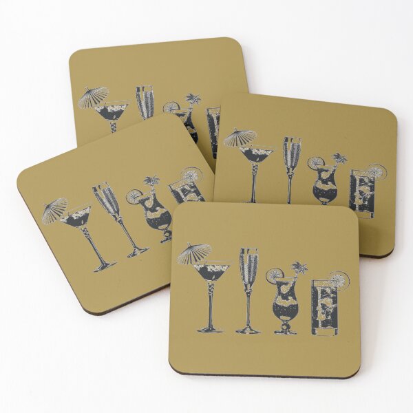 Item preview, Beach House Cocktails Black Brown designed and sold by ChristinasMess.