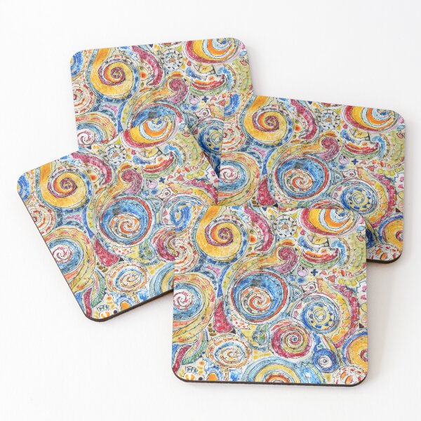 Item preview, Whimsical Color Spiral Abstract Pattern Design designed and sold by Habatour Creations Exclusive Digital Art Products.