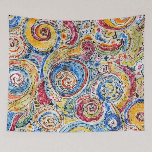Item preview, Whimsical Color Spiral Abstract Pattern Design designed and sold by Habatour Creations Exclusive Digital Art Products.