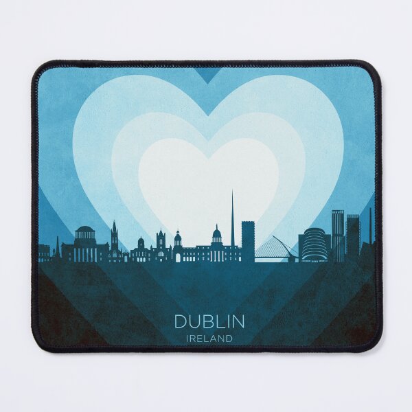 Item preview, Dublin Ireland Skyline Hearts Blue designed and sold by ArtPrints.