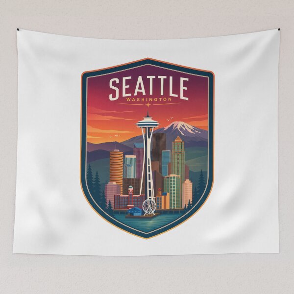 Item preview,  Seattle Washington State Travel Cityscape designed and sold by FrontierCosmic.