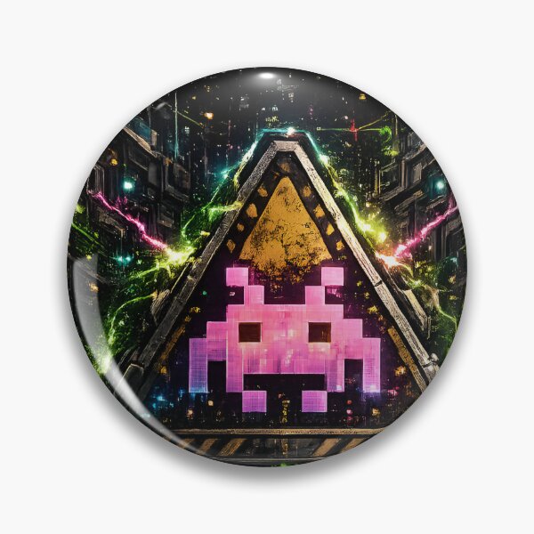 Item preview, Retro Arcade Space Invader Pixel Cyber Art designed and sold by RiteshCenter .