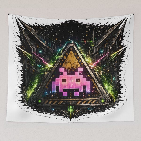 Item preview, Retro Arcade Space Invader Pixel Cyber Art designed and sold by RiteshCenter .