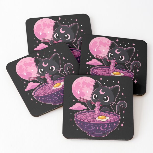 Item preview, Funny Cat Eating Ramen Aesthetic Japanese Art designed and sold by DuDuChben.