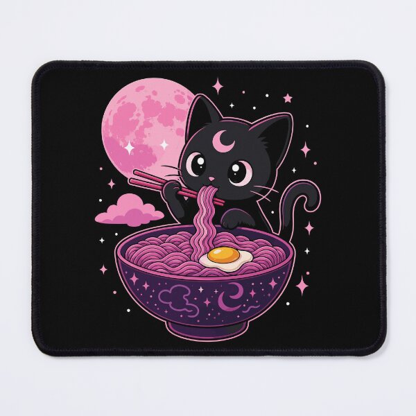 Item preview, Funny Cat Eating Ramen Aesthetic Japanese Art designed and sold by DuDuChben.