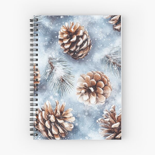 Aperçu de l'œuvre Pommes de pin rustiques dans un motif de neige créée et vendue par BackTWO.
