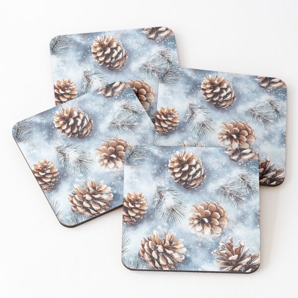 Item preview, Rustic Pinecones in Snow Pattern designed and sold by BackTWO.