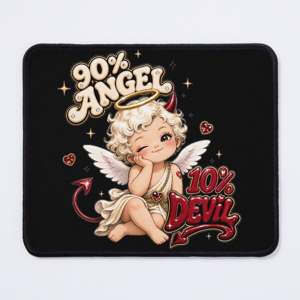 Item preview, 90% Angel 10% Devil Cute Cherub Y2K Angel Devil Graphic designed and sold by MuseAI.