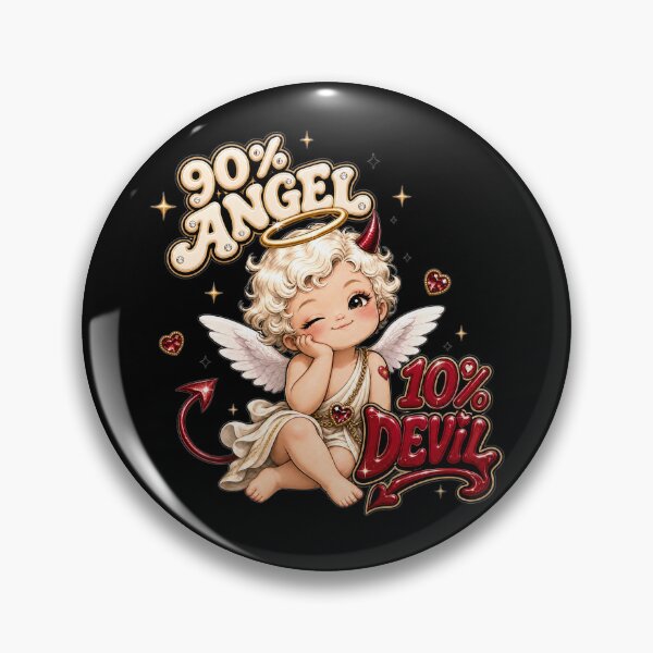 Item preview, 90% Angel 10% Devil Cute Cherub Y2K Angel Devil Graphic designed and sold by MuseAI.
