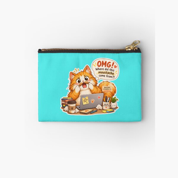 Item preview, NAGGING CAT2 BY NAGGINGSTICKERSCO. OMG! WHERE DID THIS MOUSTACHE COME FROM?!. WORKHAHOLIC COLLECTION | AQUA Edition | No.02 designed and sold by LaMaisonOfMY.