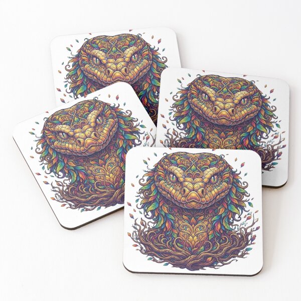 Item preview, Vibrant Botanical Snake Colorful Fantasy Serpent Art designed and sold by KTD28_SHOP.